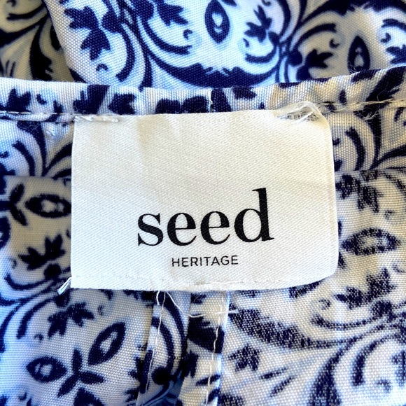 🌟SOLD🌟 Seed Heritage Blue & White Print Wrap Maxi Dress Sz 10 - Picture 9 of 11